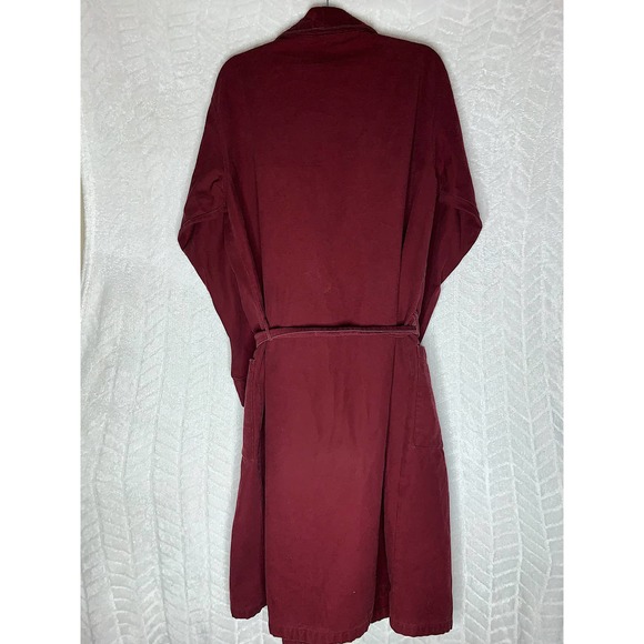 L.L. Bean Open Front Belted Trench Coat Burgundy - Picture 7 of 7